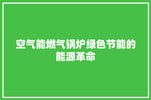 空气能燃气锅炉绿色节能的能源革命 贴膜