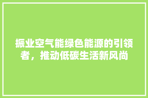 振业空气能绿色能源的引领者，推动低碳生活新风尚 家电维护