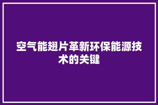 空气能翅片革新环保能源技术的关键 热水器