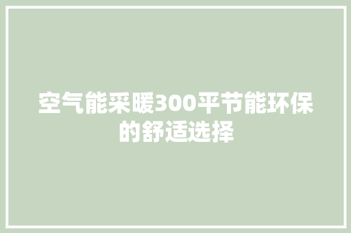 空气能采暖300平节能环保的舒适选择 空调