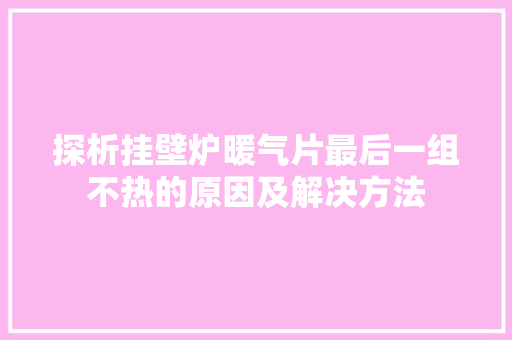 探析挂壁炉暖气片最后一组不热的原因及解决方法 洗衣机