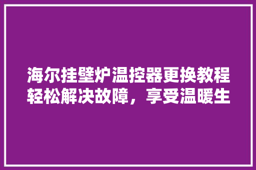 海尔挂壁炉温控器更换教程轻松解决故障，享受温暖生活 空调