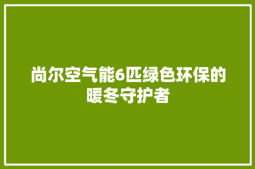 尚尔空气能6匹绿色环保的暖冬守护者 龙头管件
