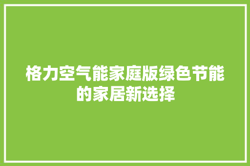 格力空气能家庭版绿色节能的家居新选择 洗衣机