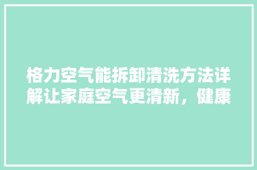 格力空气能拆卸清洗方法详解让家庭空气更清新，健康生活更轻松 家具修理