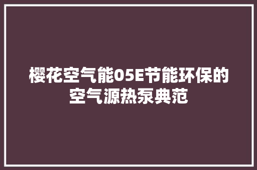 樱花空气能05E节能环保的空气源热泵典范 旧房改造