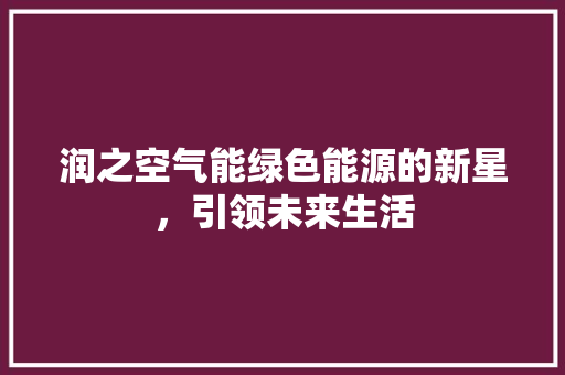 润之空气能绿色能源的新星，引领未来生活 冰箱