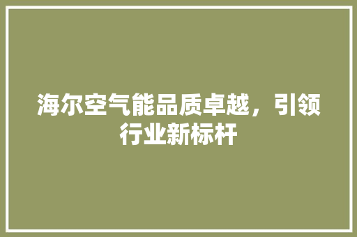 海尔空气能品质卓越，引领行业新标杆 灯具安装