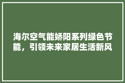 海尔空气能娇阳系列绿色节能,引领未来家居生活新风尚 贴膜 海尔空气能娇阳系列绿色节能,引领未来家居生活新风尚 贴膜