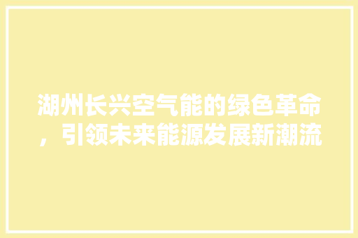 湖州长兴空气能的绿色革命，引领未来能源发展新潮流 热水器