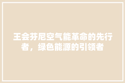 王会芬尼空气能革命的先行者,绿色能源的引领者 清洁保养 王会芬尼空气能革命的先行者,绿色能源的引领者 清洁保养