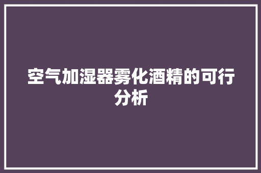 空气加湿器雾化酒精的可行分析 洁具维修