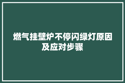 燃气挂壁炉不停闪绿灯原因及应对步骤 热水器