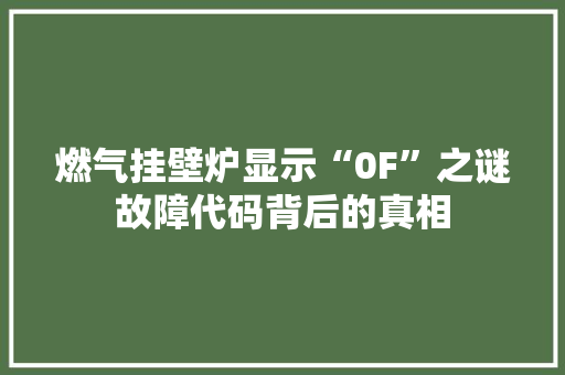 燃气挂壁炉显示“0F”之谜故障代码背后的真相 局部翻新
