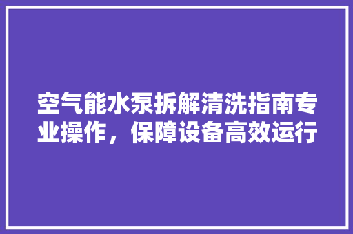 空气能水泵拆解清洗指南专业操作，保障设备高效运行 清洁保养
