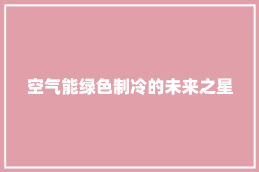 空气能绿色制冷的未来之星 空调