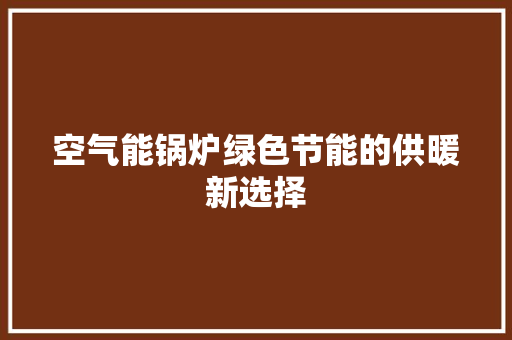 空气能锅炉绿色节能的供暖新选择 热水器