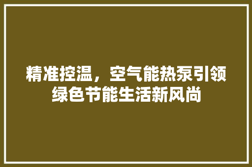 精准控温，空气能热泵引领绿色节能生活新风尚 洗衣机