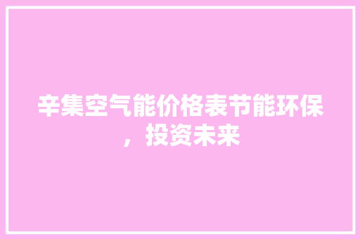 辛集空气能价格表节能环保，投资未来 旧房改造