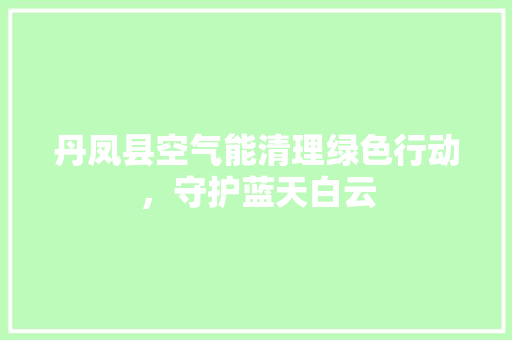 丹凤县空气能清理绿色行动，守护蓝天白云 热水器
