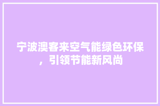 宁波澳客来空气能绿色环保，引领节能新风尚 洗衣机