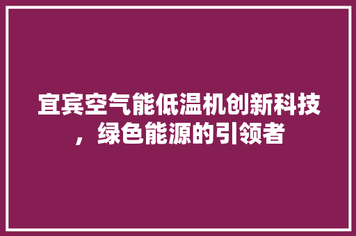 宜宾空气能低温机创新科技，绿色能源的引领者 洗衣机