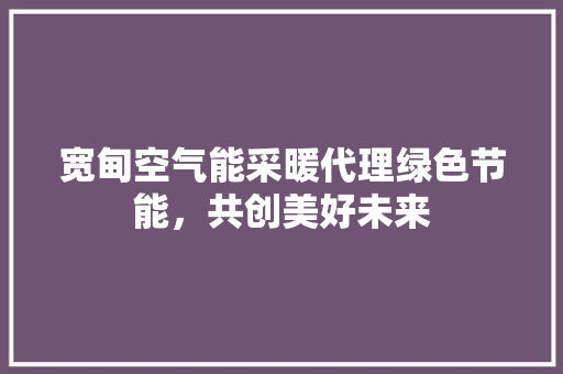 宽甸空气能采暖代理绿色节能，共创美好未来 家电维护