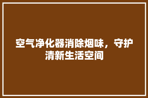 空气净化器消除烟味，守护清新生活空间 冰箱