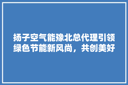 扬子空气能豫北总代理引领绿色节能新风尚，共创美好未来 旧房改造