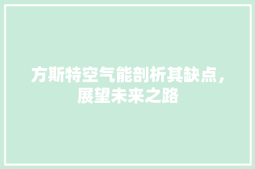 方斯特空气能剖析其缺点，展望未来之路 冰箱