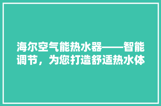 海尔空气能热水器——智能调节，为您打造舒适热水体验 空调