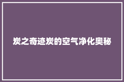 炭之奇迹炭的空气净化奥秘 贴膜