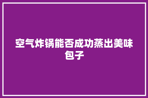 空气炸锅能否成功蒸出美味包子 家居维修