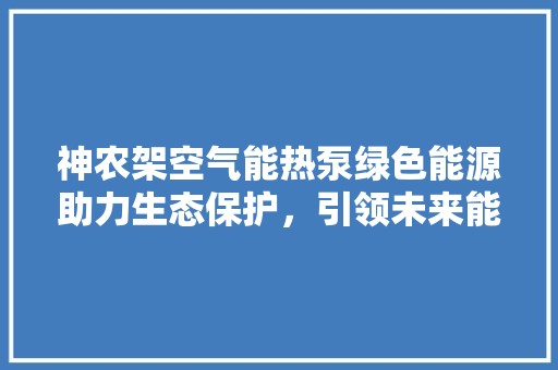 神农架空气能热泵绿色能源助力生态保护，引领未来能源发展新趋势 局部翻新