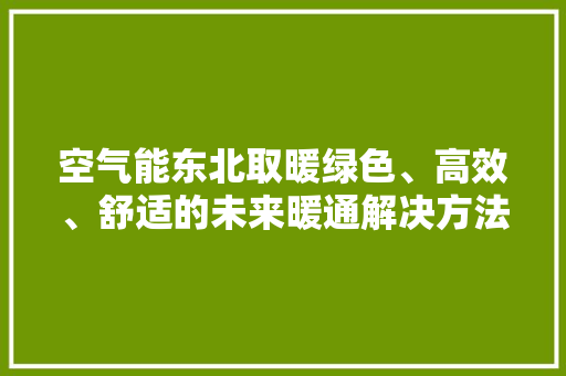 空气能东北取暖绿色、高效、舒适的未来暖通解决方法 冰箱