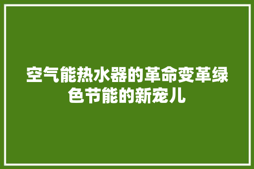 空气能热水器的革命变革绿色节能的新宠儿 贴膜