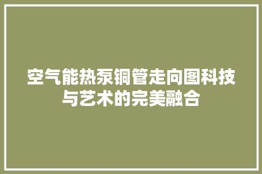 空气能热泵铜管走向图科技与艺术的完美融合 空调