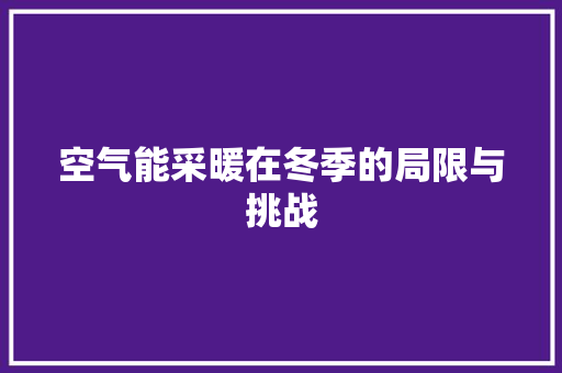 空气能采暖在冬季的局限与挑战 家具修理