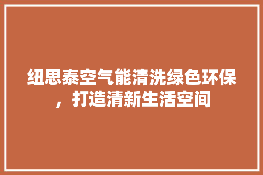纽思泰空气能清洗绿色环保，打造清新生活空间 家电维护