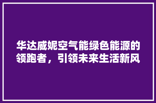华达威妮空气能绿色能源的领跑者，引领未来生活新风尚 旧房改造