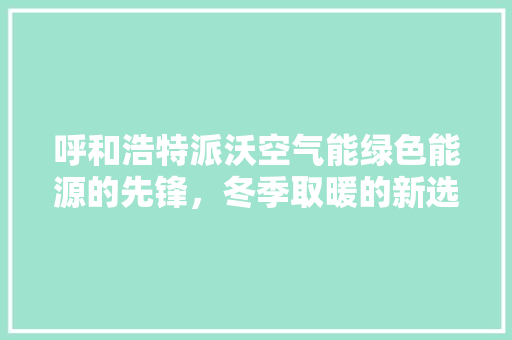呼和浩特派沃空气能绿色能源的先锋，冬季取暖的新选择 洁具维修