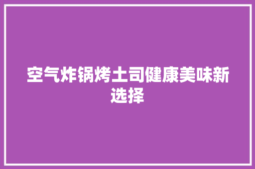 空气炸锅烤土司健康美味新选择 家居维修