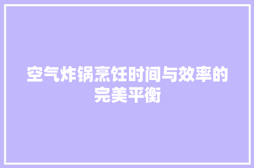 空气炸锅烹饪时间与效率的完美平衡 贴膜