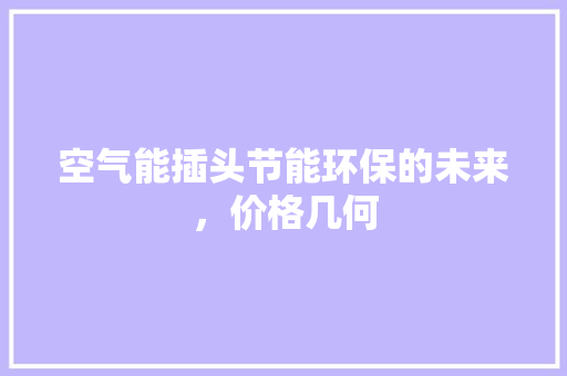 空气能插头节能环保的未来，价格几何 家居维修