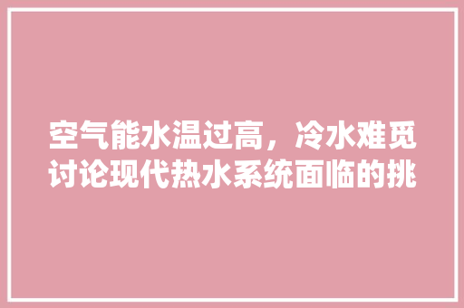 空气能水温过高，冷水难觅讨论现代热水系统面临的挑战及解决方法 家具修理