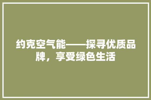 约克空气能——探寻优质品牌，享受绿色生活 家居维修