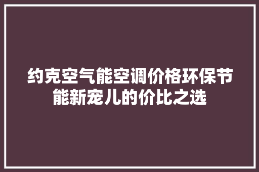 约克空气能空调价格环保节能新宠儿的价比之选 旧房改造