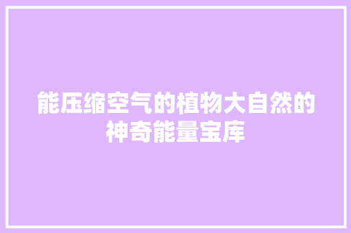 能压缩空气的植物大自然的神奇能量宝库 贴膜