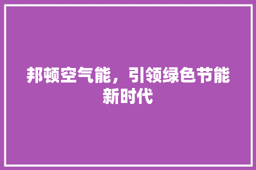 邦顿空气能，引领绿色节能新时代 贴膜