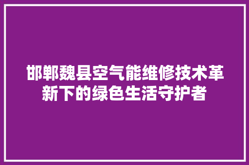 邯郸魏县空气能维修技术革新下的绿色生活守护者 灯具安装